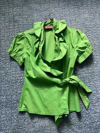 Zielona kopertowa bluzka