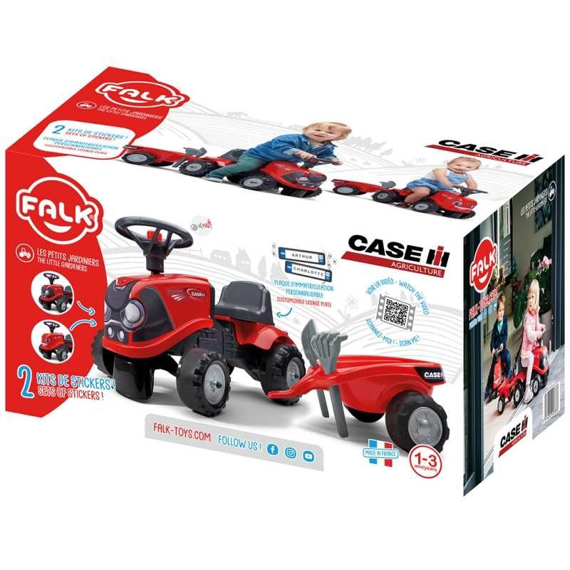 FALK Traktorek Baby Case IH Ride-On Czerwony z Przyczepką + akc. od 12