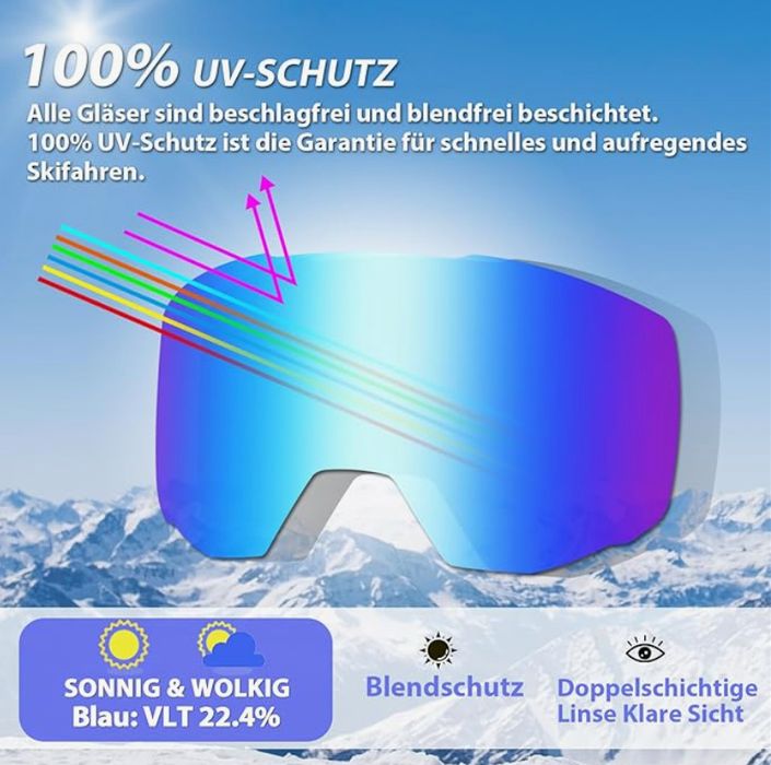 EXP Vision Gogle narciarskie unisex OTG 100% ochrona przes UV