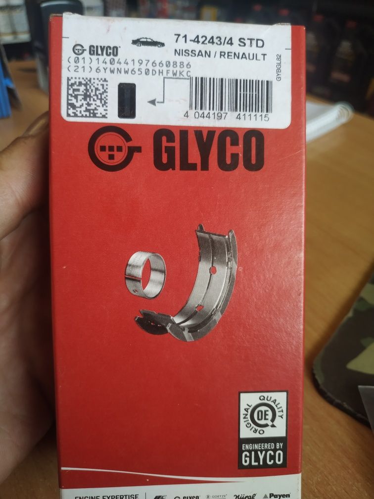 Вкладыши коренные Glyco 71-4243/4 STD для megane 3 k9k