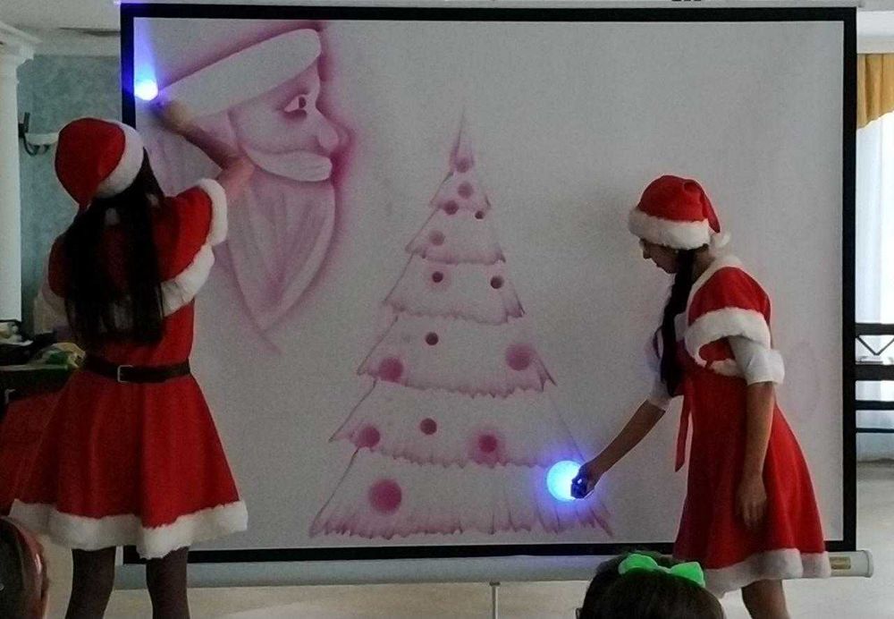 Пісочна анімація відео ролик Малювання світлом шоу Новий рік подарунок