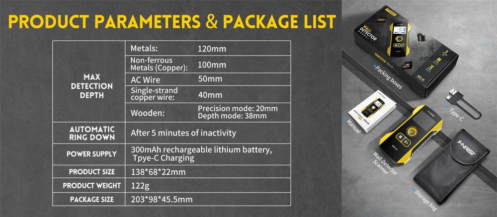 Fnirsi ERD10 WD01 WD02 HW710 детектор излучения проводки метала дерева