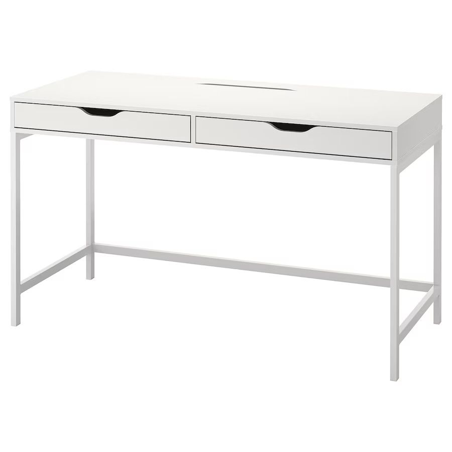Duze biurko białe ikea alex z szufladami 132 x 58 cm