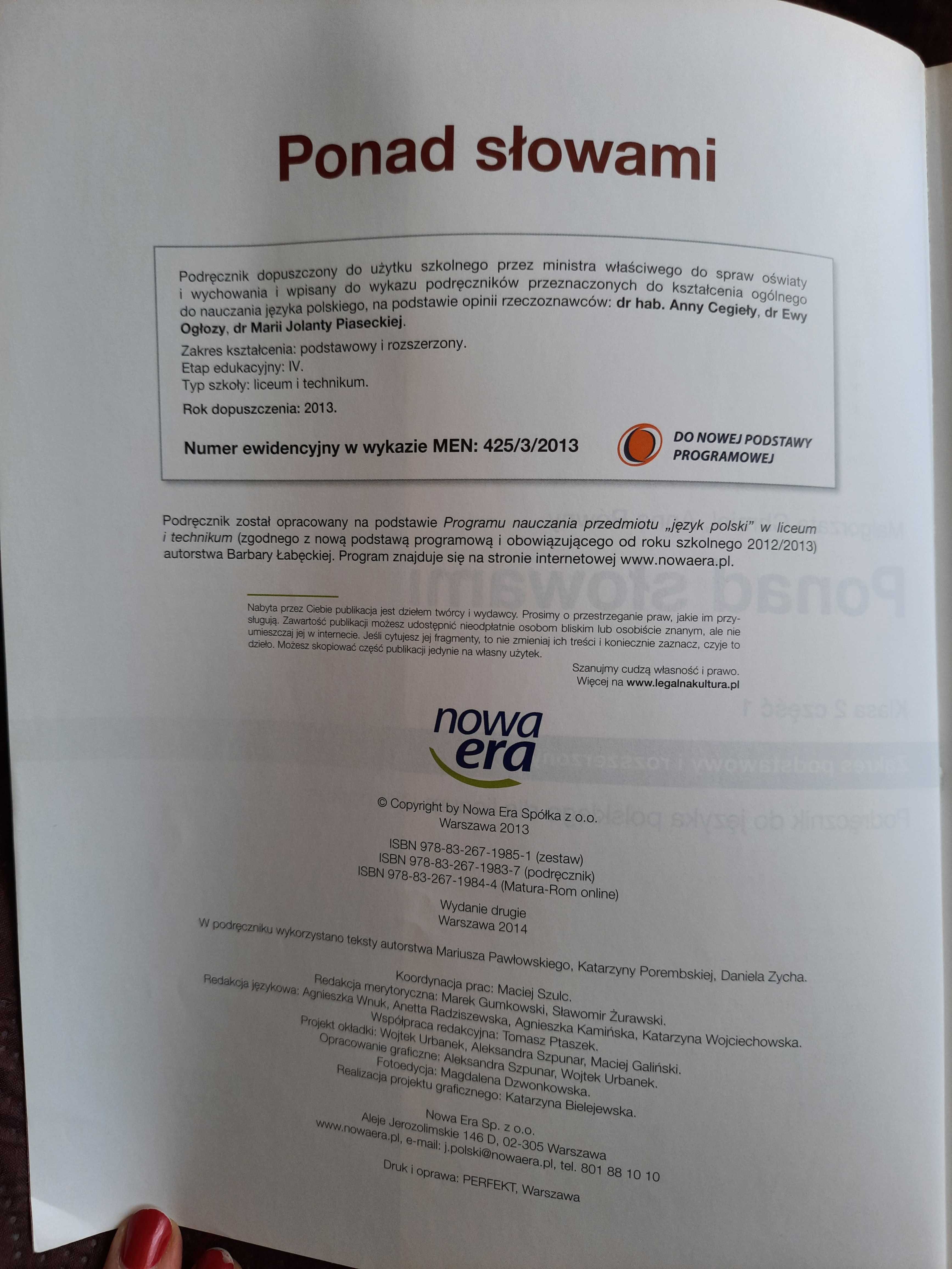 Ponad słowami klasa 2 część 1