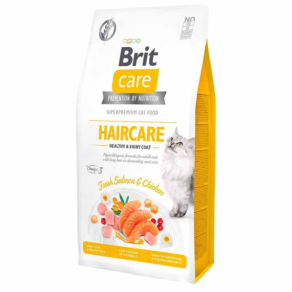 Акция! Корм для котов Brit Care Cat Haircare Healthy & Shiny 7 кг