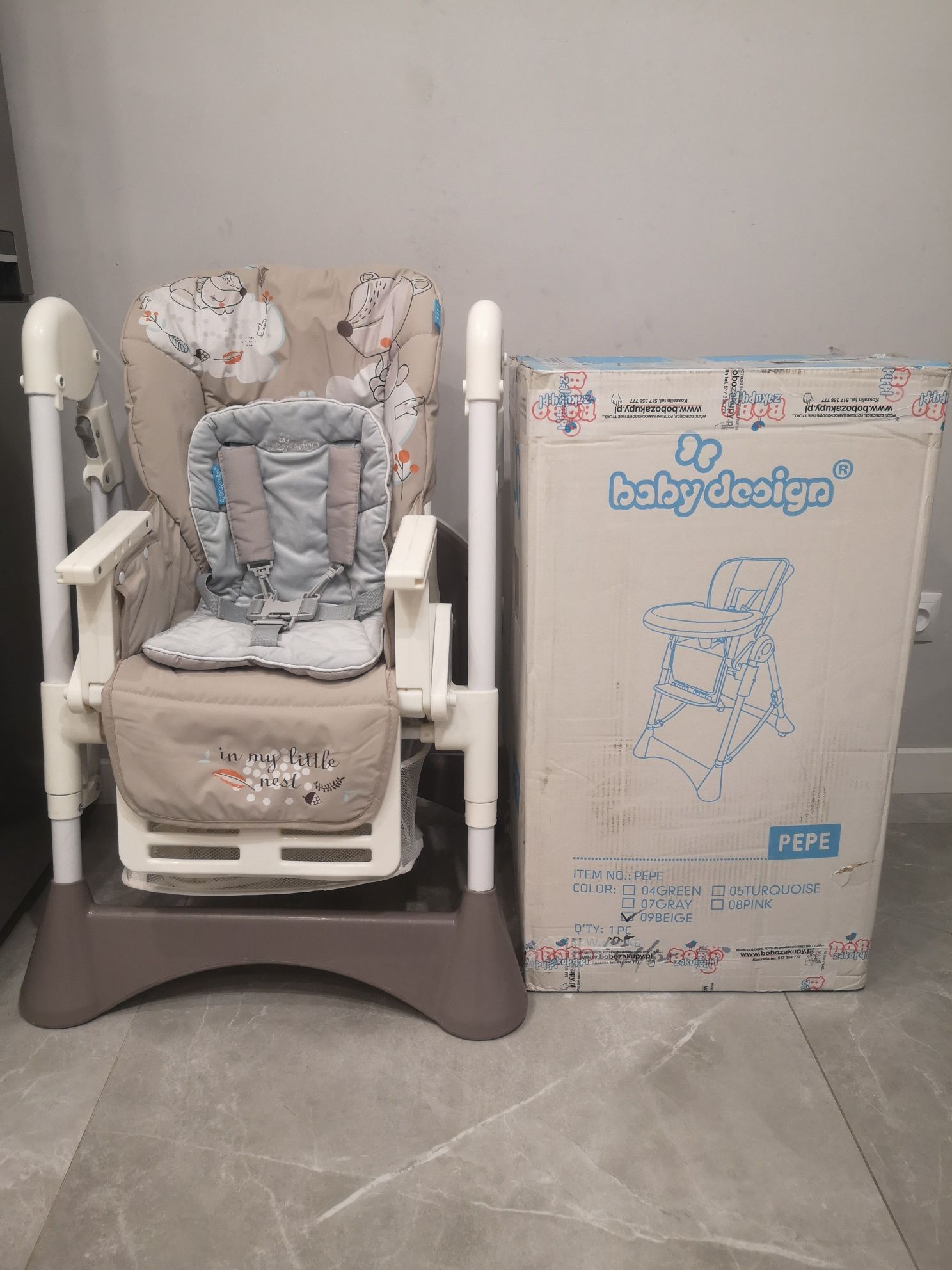 Fotelik krzesełko dziecięce baby design