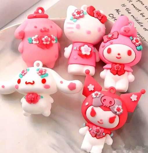 5 sztuk figurki Kuromi Cinnamoroll Pompompurin My Melody Hello Kitty