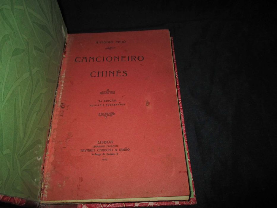 Livro Cancioneiro Chinês António Feijó 1903