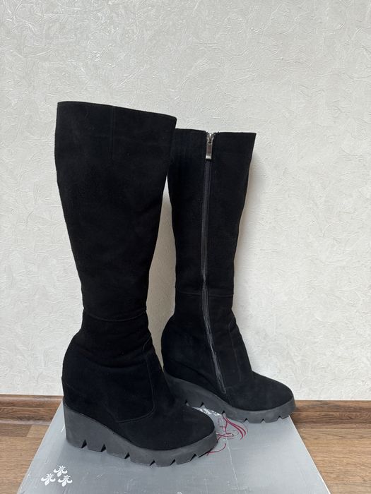 Чоботи жіночі зимові, замша, хутро, 39р