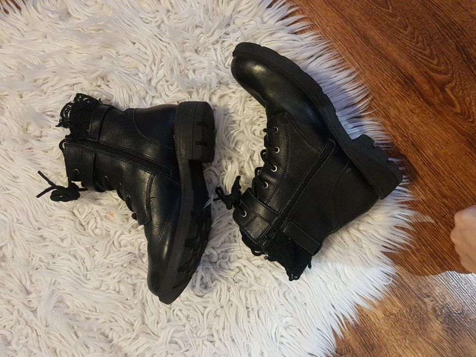 Skórzane botki Lasocki ocieplane, kozaki skóra Lasocki trapery