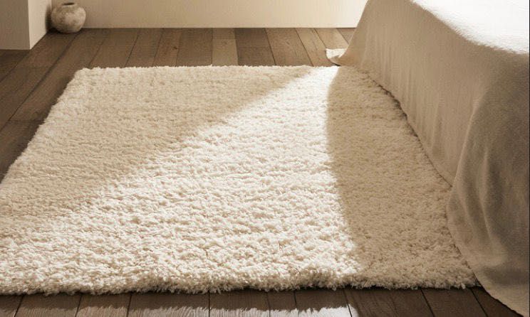 Tapete branco rectangular novo