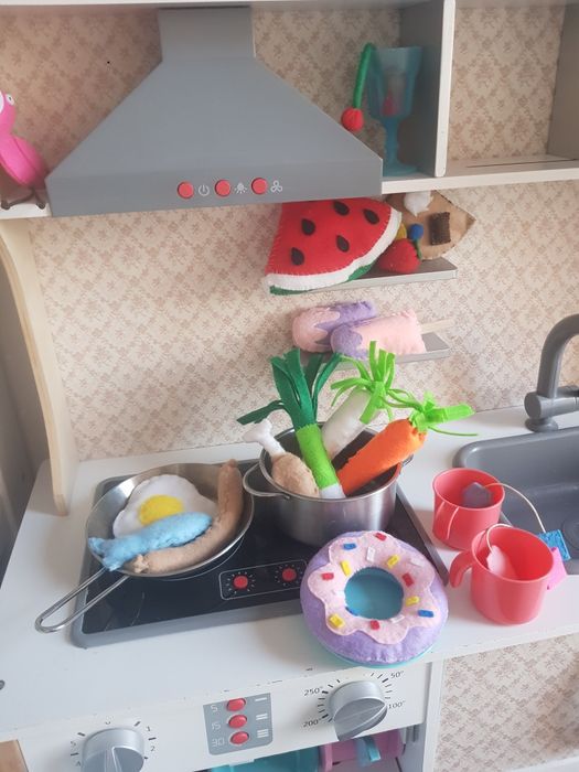 Zestaw jedzenie z filcu montessori dzieci kuchnia sklep gotowanie