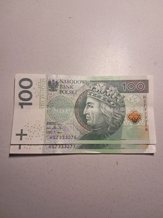 Banknoty seria AA, grubsze czcionki numerow