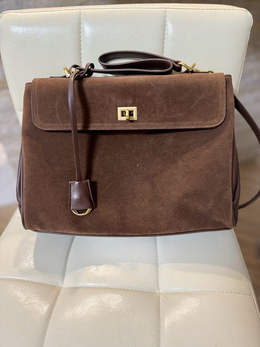 Натуральна замшева сумка Rodeo в трендовому шоколадному кольорі