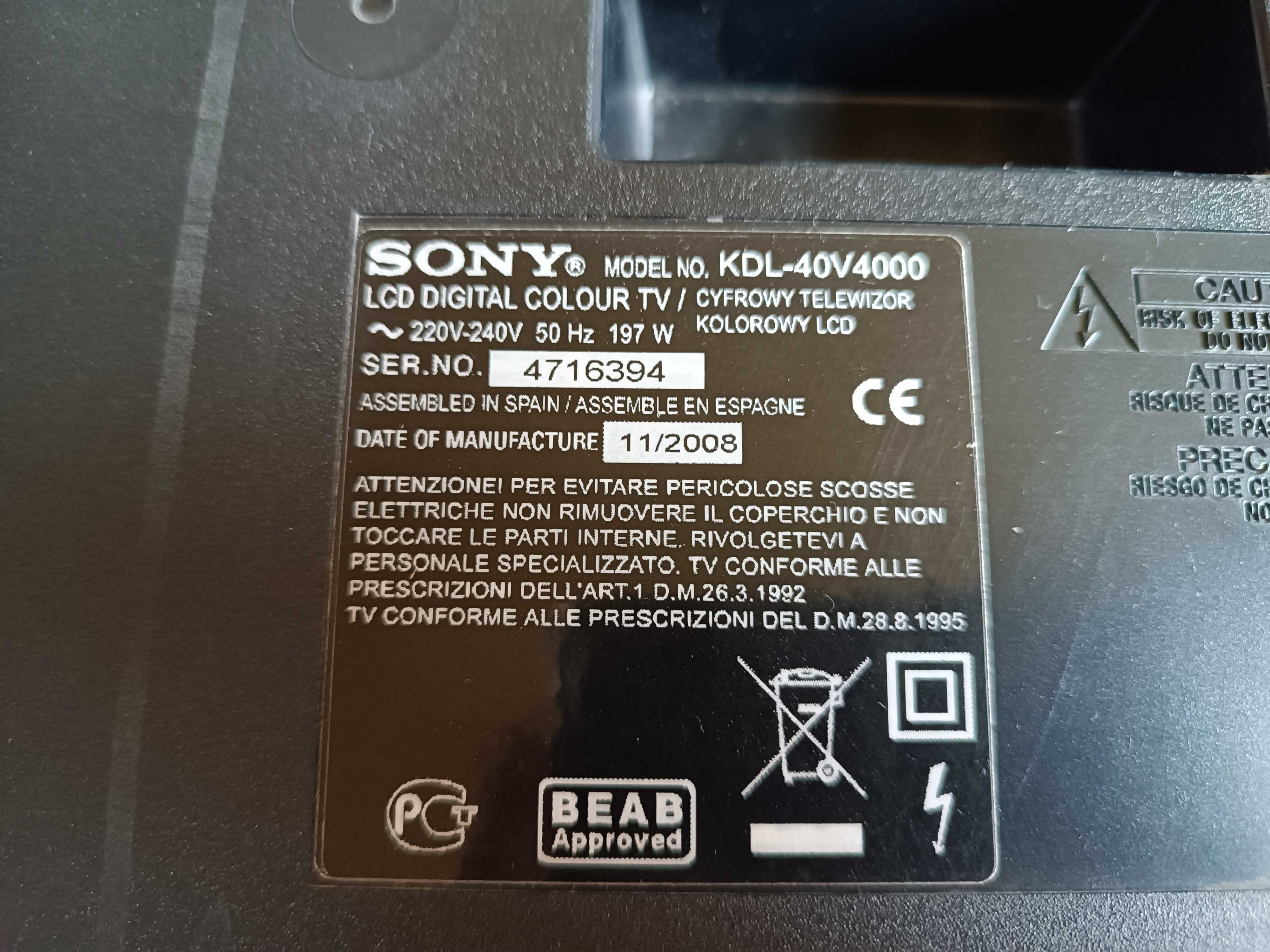 Sony Bravia KDL 40V4000