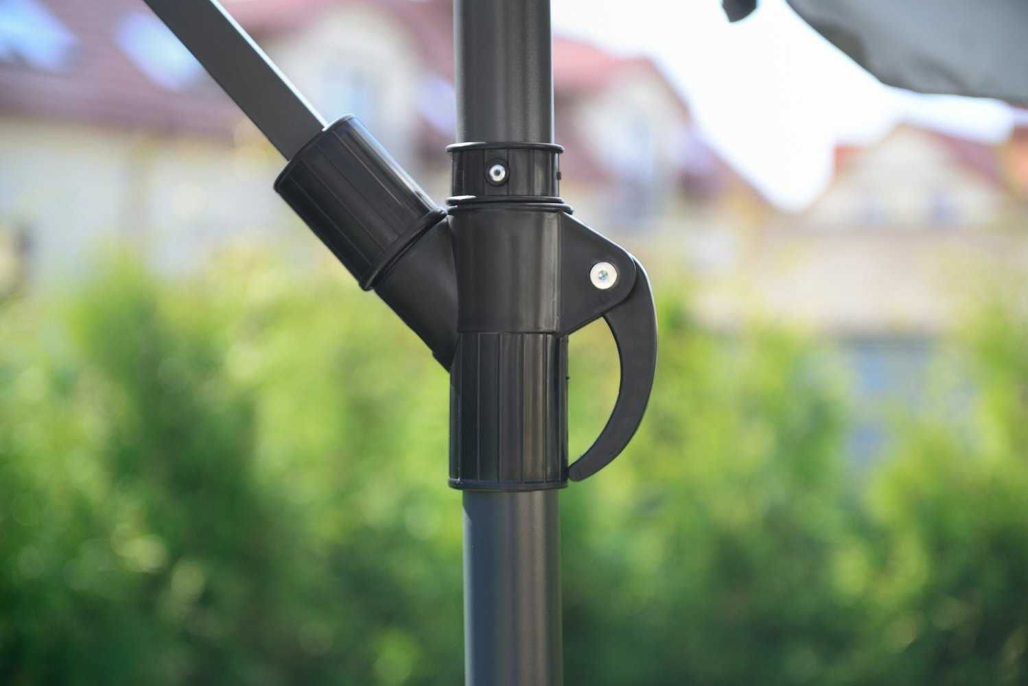 Duży Parasol Ogrodowy 350cm Przeciwsłoneczny 3m na Wysięgniku Regulacj