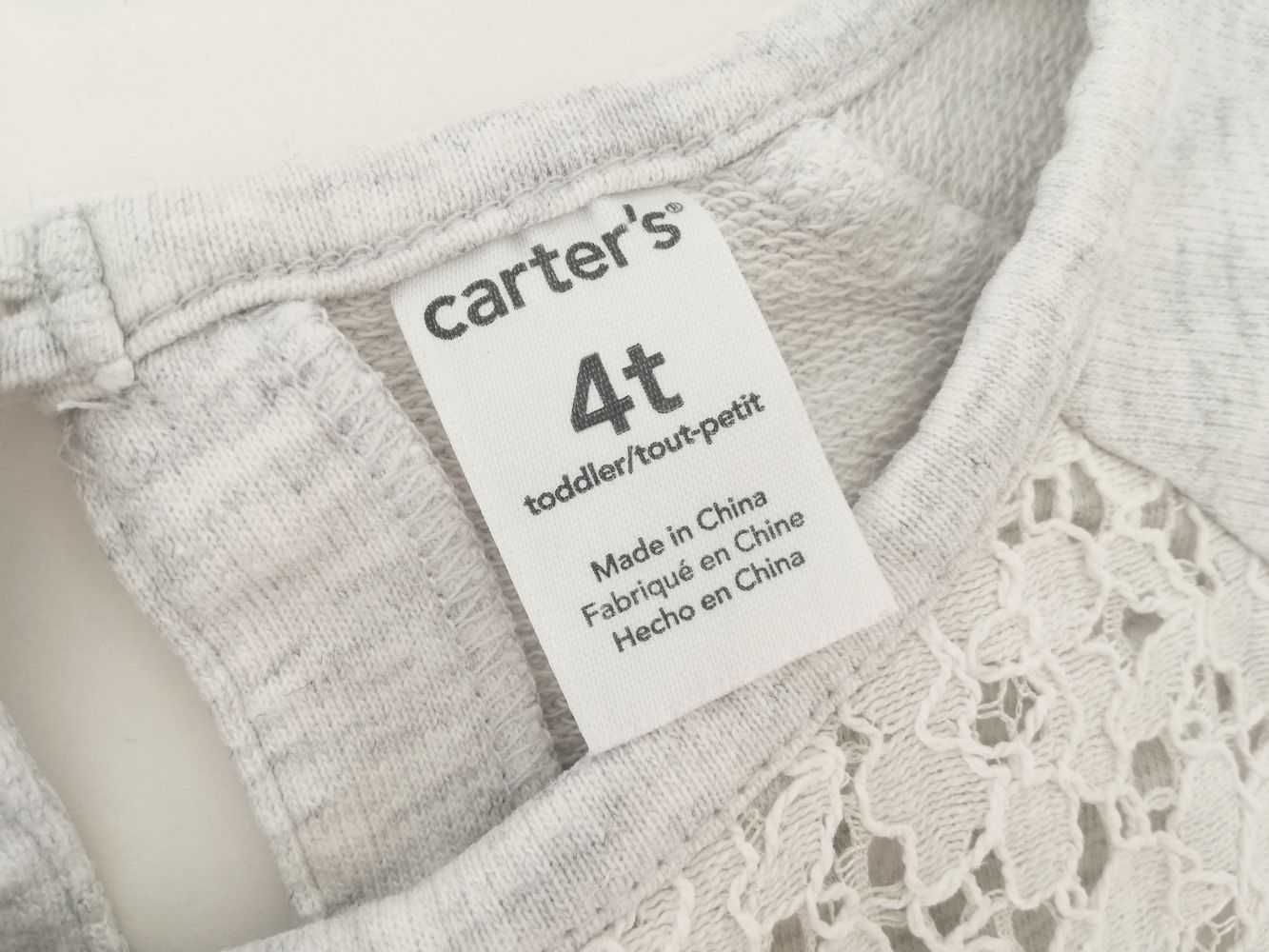 CARTER'S dresowa bluza z baskinką koronka 104 4l