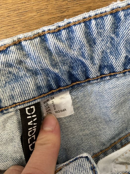 Spodnie jeansy dżinsy H&M Divided 34 niebieskie szerokie luźne baggy