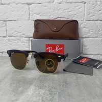 Сонцезахисні окуляри RAY BAN 3016 Clubmaster коричневий лінза скло