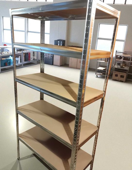 Стелажі металеві МДФ полицями — для зберігання вдома, склад 180×90×40