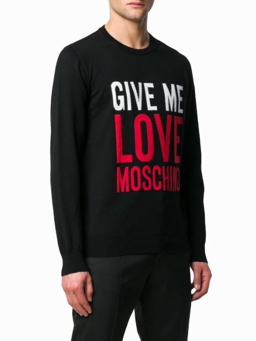 LOVE MOSCHINO luksusowy męski sweter NERO -45%%%
