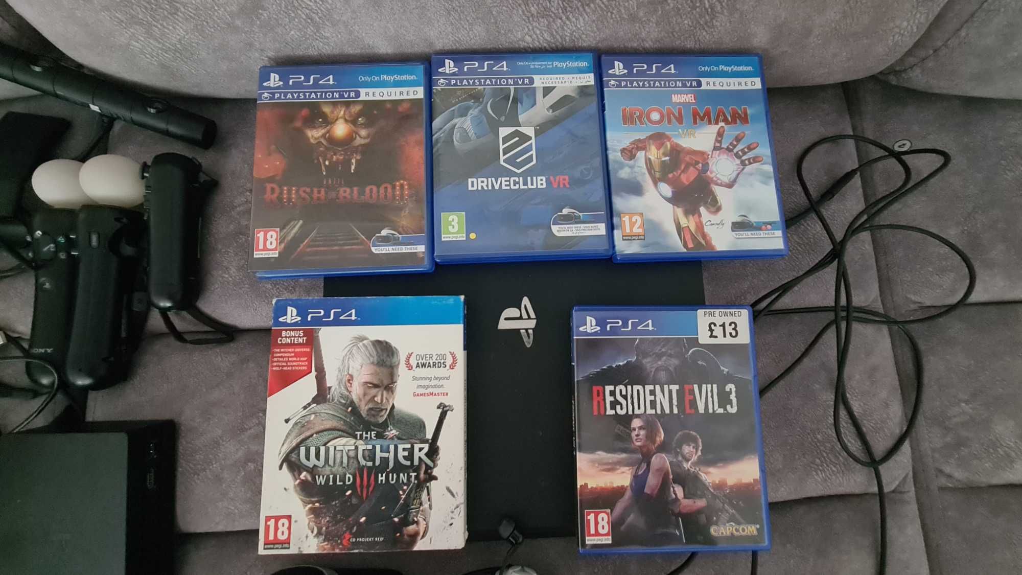 Ps4 Pro , 5 gier(3vr) okulary Vr v2