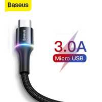 Кабель зарядний BASEUS Halo Micro USB з LED підсвіткою 2 м CAMGH-C01
