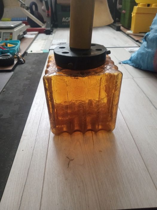 Lampa wisząca bursztyn prl