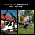 Wynajem podnośnika koszowego  Zwyżki Wycinka drzew Usługi Minikoparką
