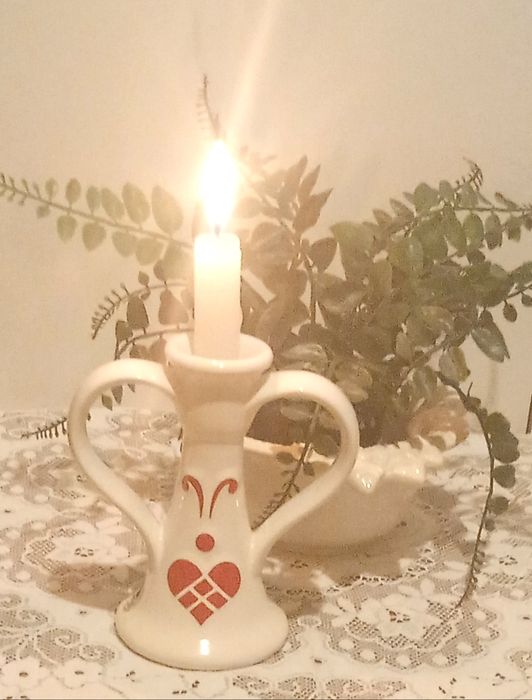 Vintage,Rosa Ljung,świecznik serce