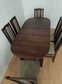 Sprzedam stół rozkładany dł. 160/200 cm szer. 80 cm z 6 krzesłami