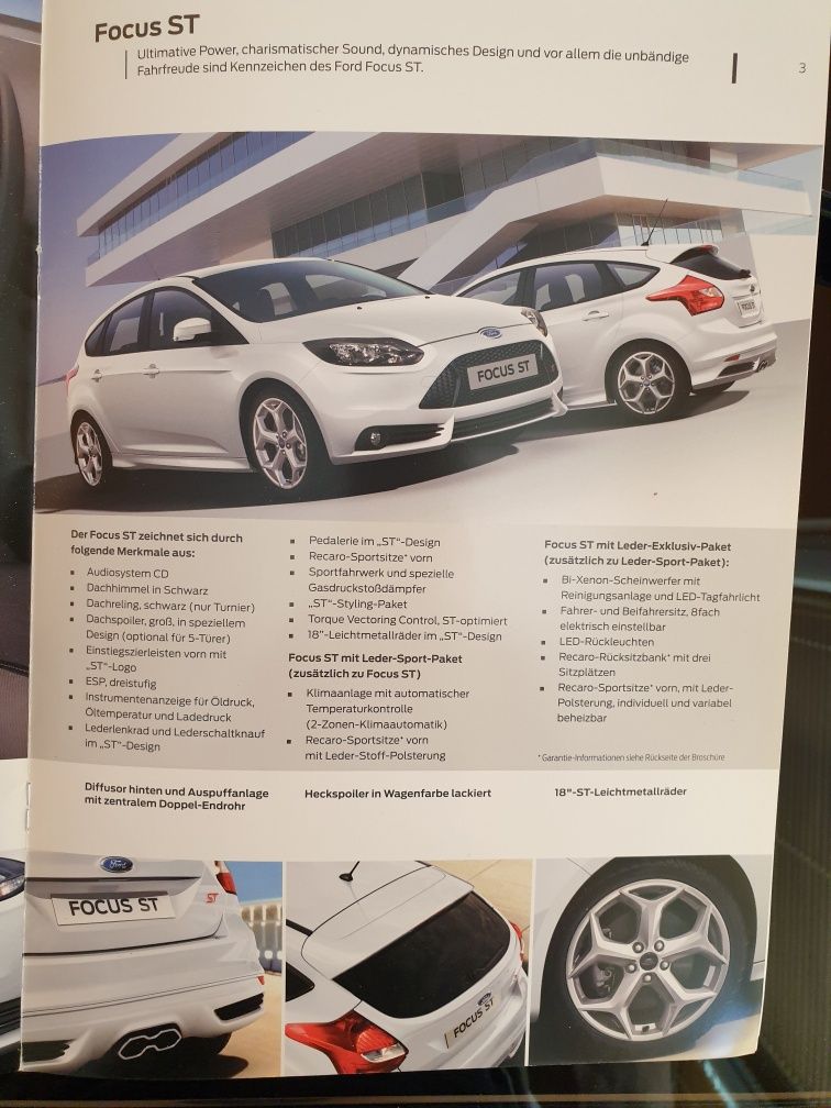 Ford Focus ST Model 2013 r prospekt.