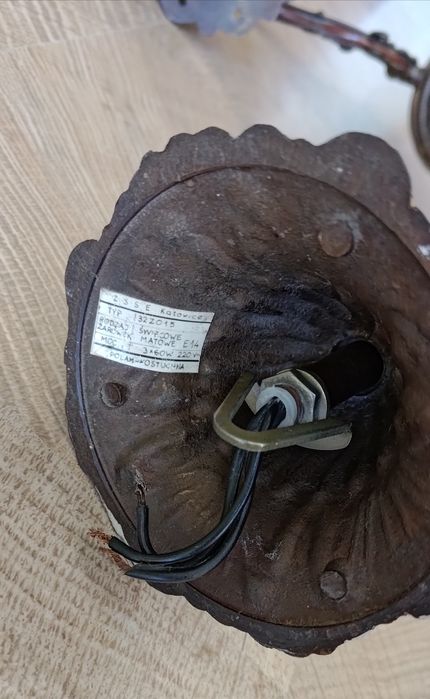 Żyrandol trójramienny vintage piękny solidny PRL