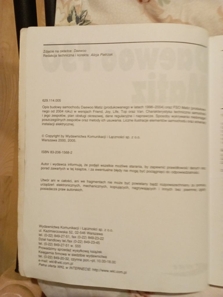 Książka "Daewoo FSO Matiz Krzysztof Bujański