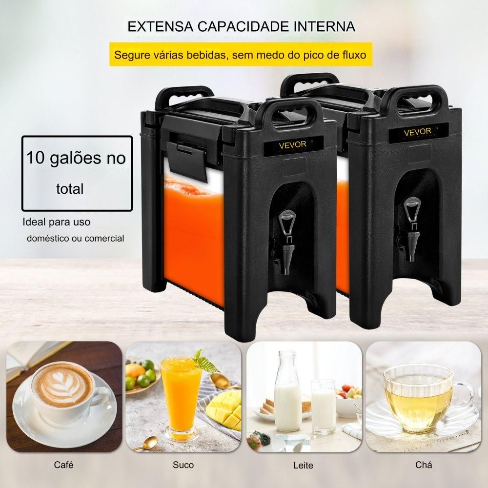 Dispensador de Bebidas Quentes e Frias (38L com Torneira)