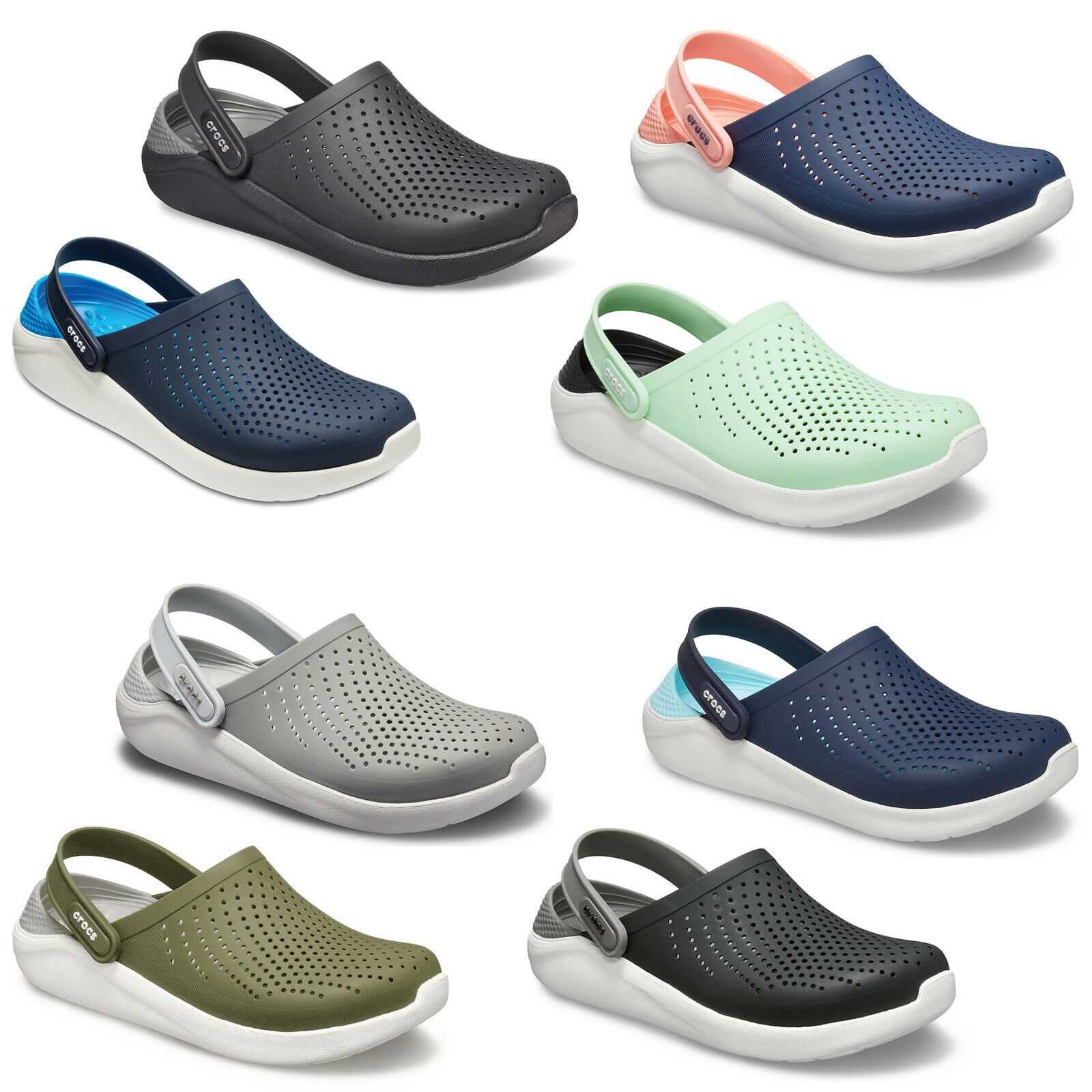 Crocs LiteRide Clog BlackSmoke кроксы мужские черные оригинал 36-44