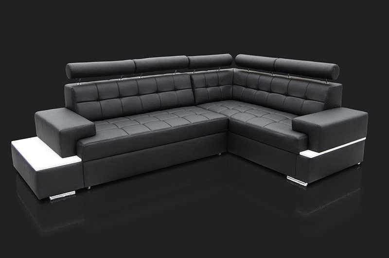 Narożnik LIZBONA - spanie, pojemnik - Skóra Naturalna