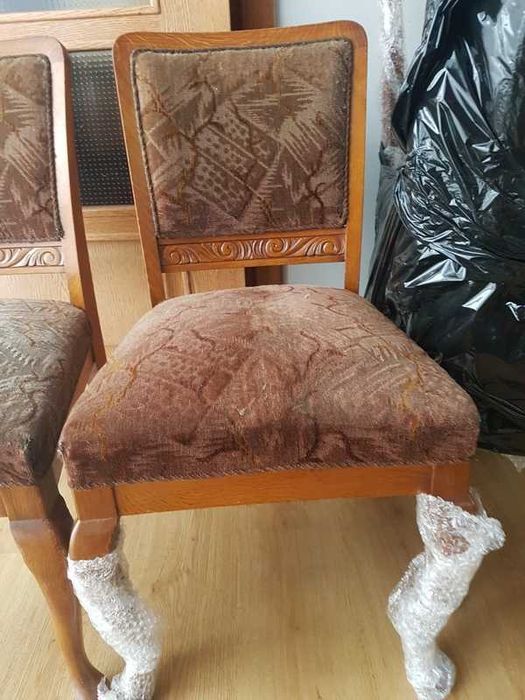 Dębowe stabilne krzesła na sprężynach 4 szt