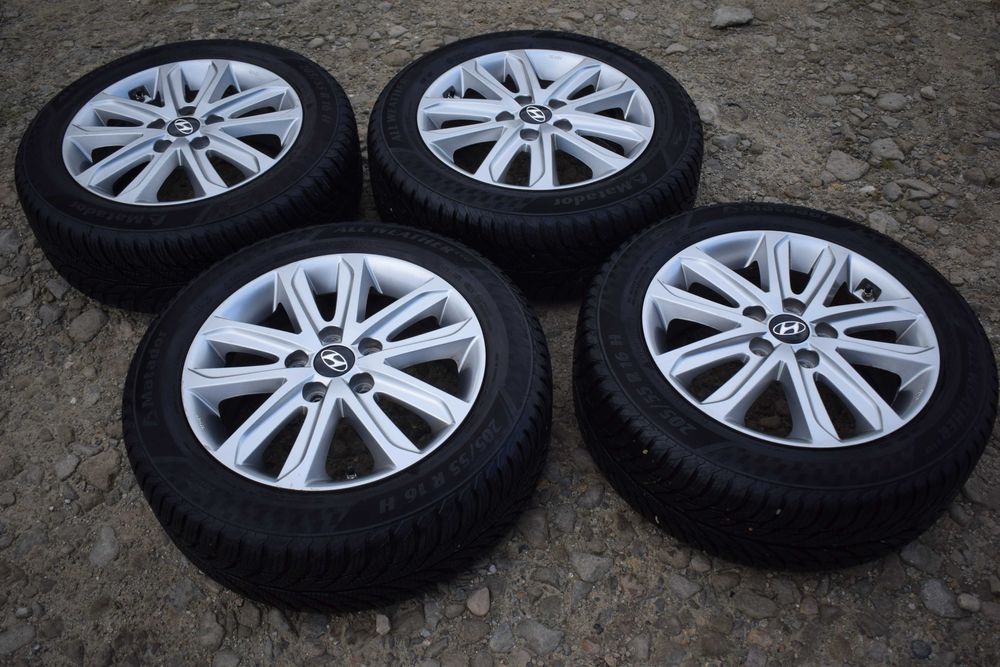 4X Felgi opony 205/55R16 HYUNDAI elantra 5x114.3 ET 53 .52910-3X760