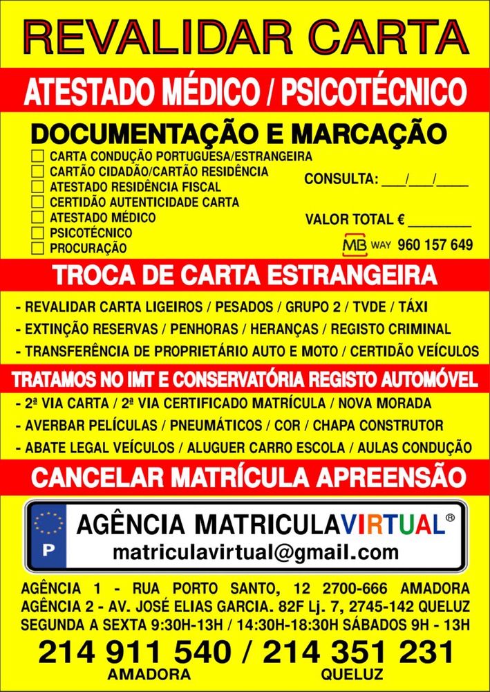 Renovar carta & atestado medico