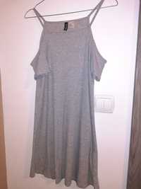 Szara prążkowana sukienka H&M