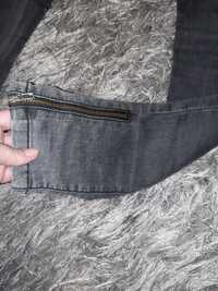 Spodnie jeansy modne szare