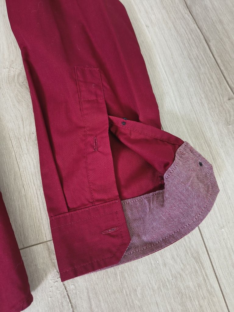 Bordowa męska koszula z długim rękawem FSBN rozm M  slim fit