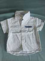 Koszula krótki rękaw biała z motywem żaglówek CoolClub r. 62