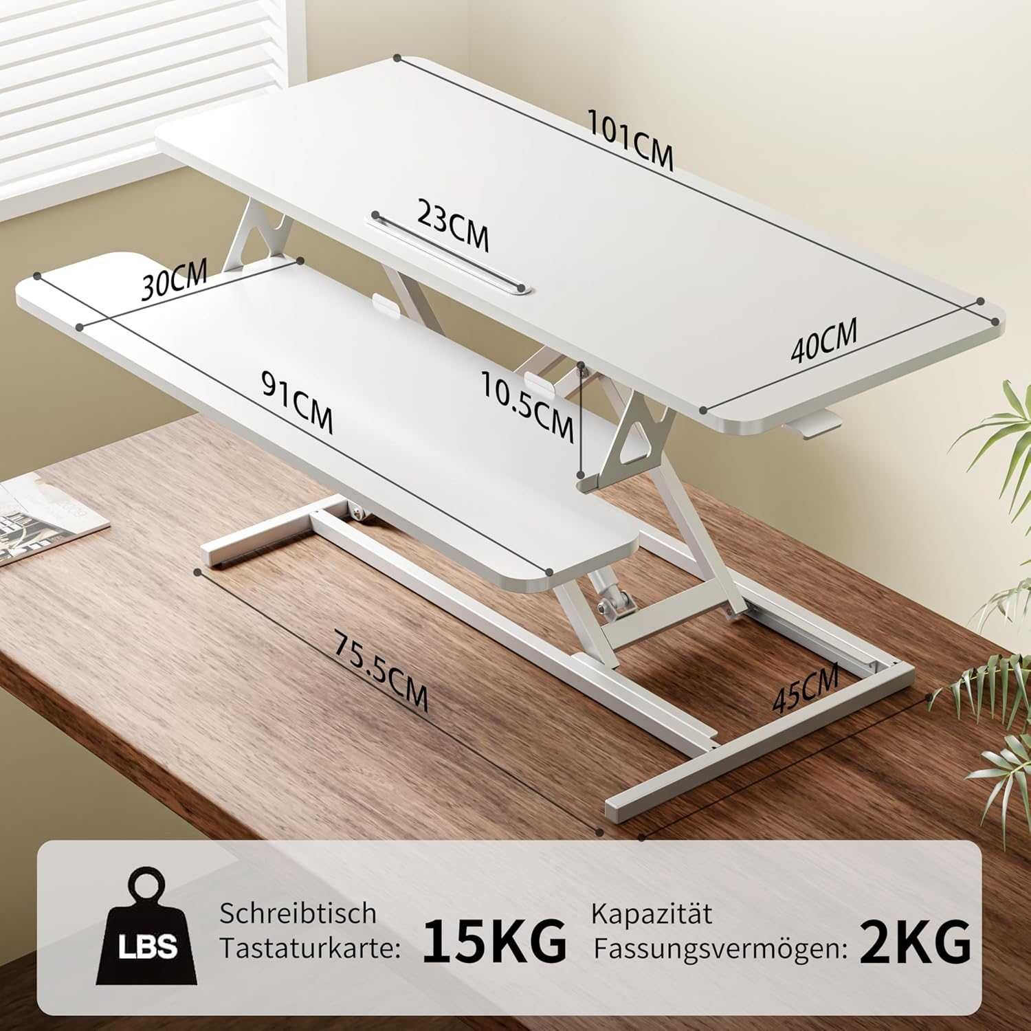 Ergonomiczny stojak do pracy biurowej regulacja wysokości 101x40cm