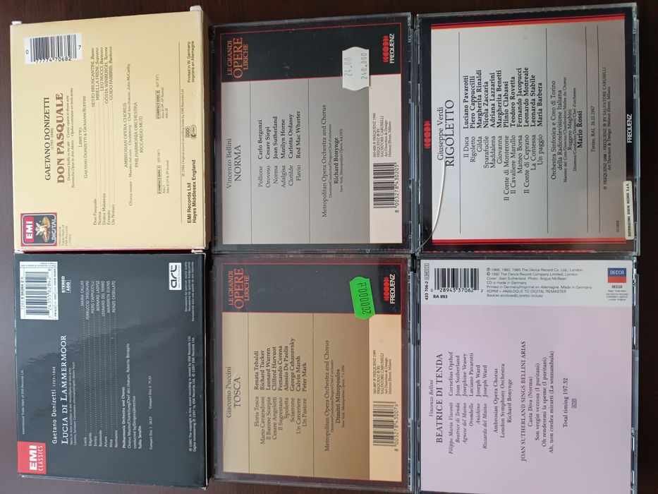 Opery Verdi Donizetti Bellini Puccini CD płyty Muzyka poważna