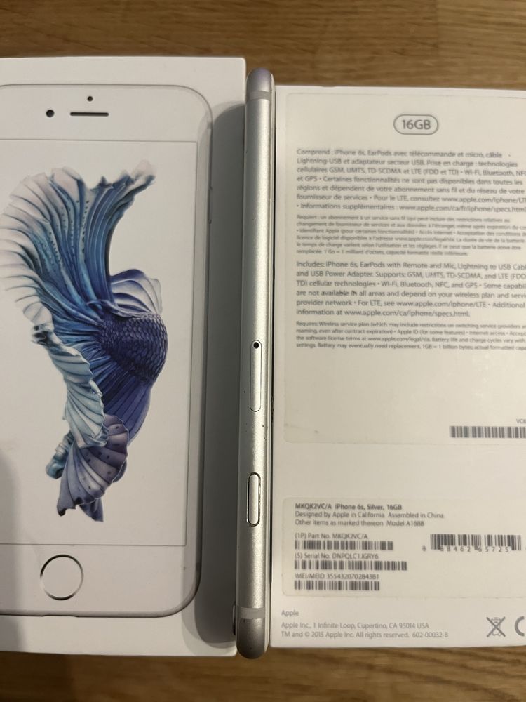 100% sprawny - bez uszkodzeń, ekran cały - iphone 6s 16gb silver