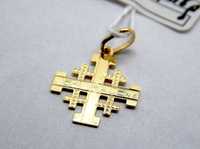 Złota zawieszka wisiorek Krzyż krzyżyk Jerusalem złoto pr. 585 0,58 g