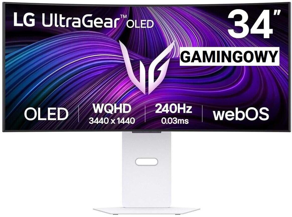 Monitor LG UltraGear OLED 34GX90SA-W 240Hz Wi-Fi HDMI 2.1 Gamingowy