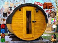 SAUNA Ogrodowa 300 cm + PRZEBIERALNIA + GRATIS Beczka 500L + Akcesoria